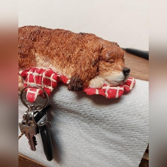 Vintage Hand-painted Sleeping Spaniel Leash/Key Holder - Picture 9 of 12